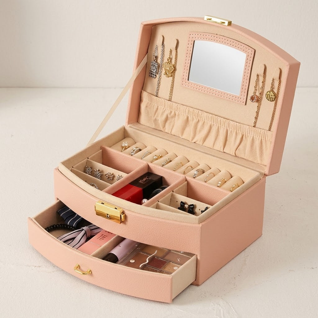 Two-Tier Drawer Jewelry & Hair Accessory Box