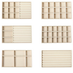 Beige Velvet Jewelry Drawer Organizer Tray