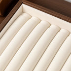 Walnut-Tone Velvet Jewelry Display & Drawer Tray