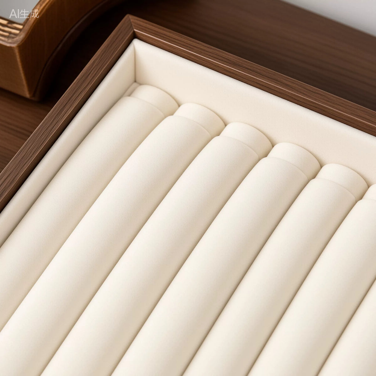 Walnut-Tone Velvet Jewelry Display & Drawer Tray