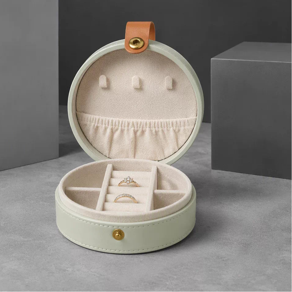 Half-Moon Travel Jewelry Case with Handle