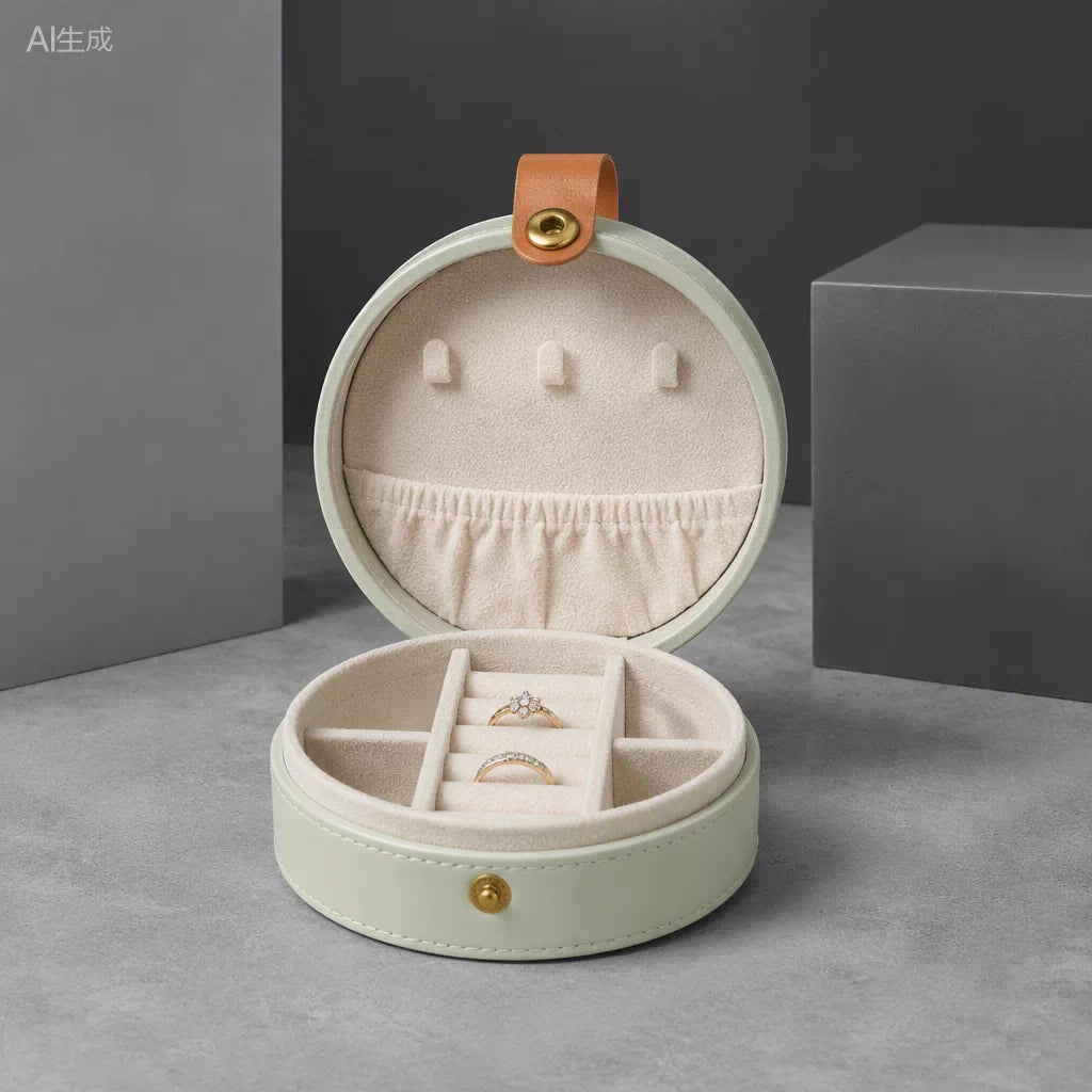 Half-Moon Travel Jewelry Case with Handle