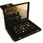 Black Glass-Lid Jewelry Display Box