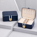 Decorative-Clasp Two-Tier Jewelry Organizer Box