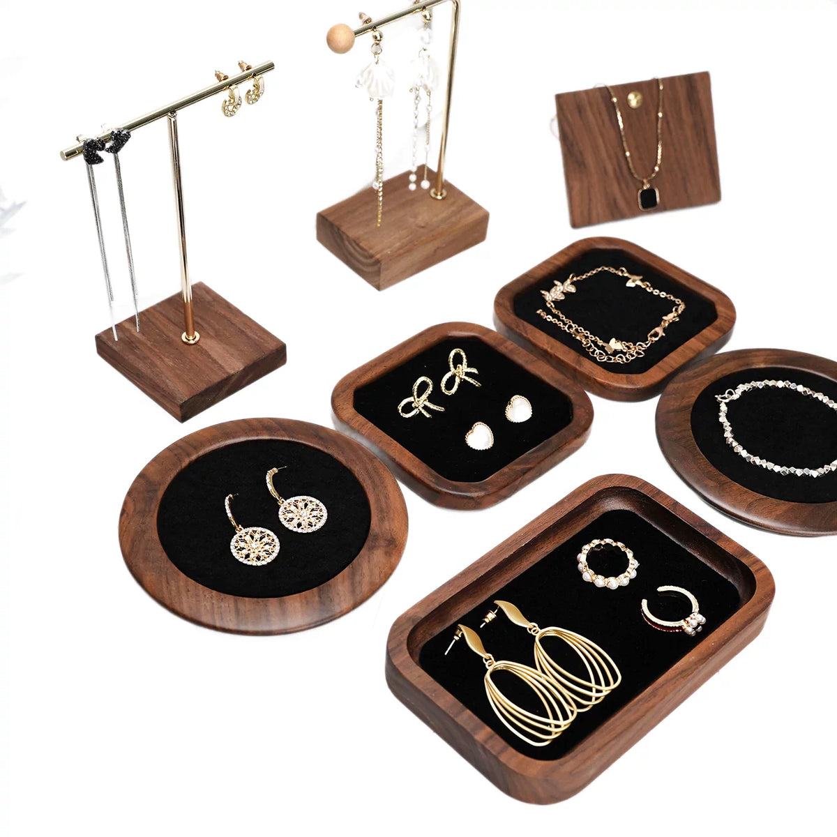 Solid Black Walnut Jewelry Display Tray