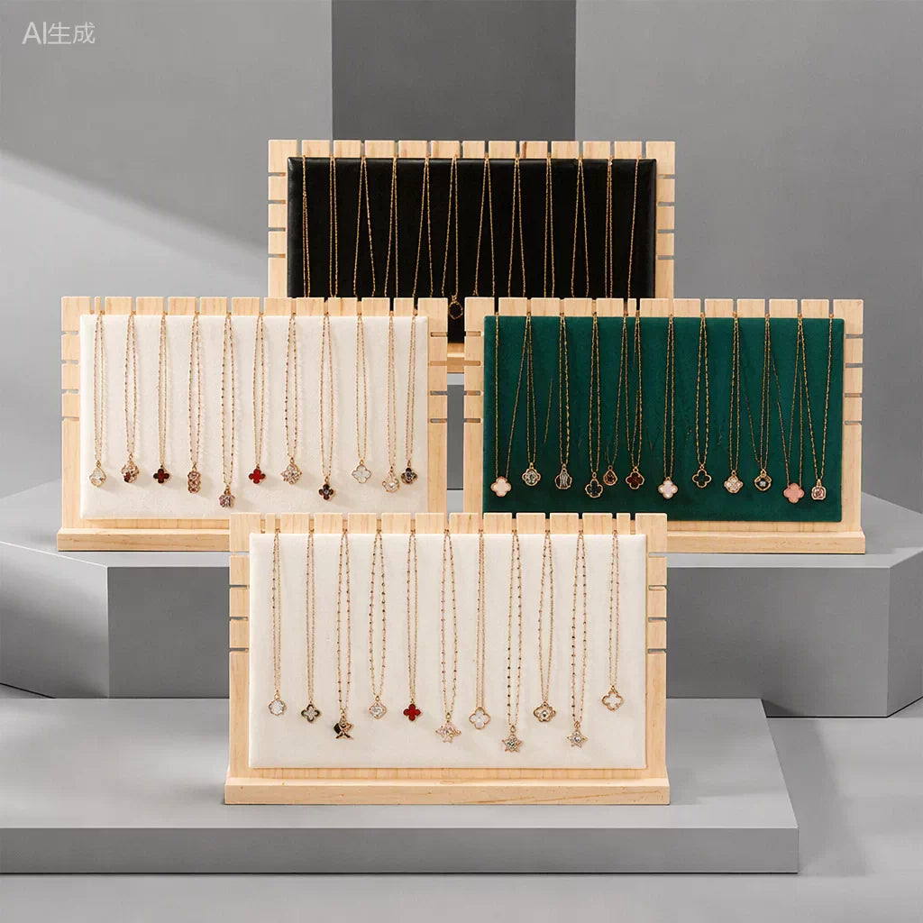 Extra-Large Bamboo & Wood Necklace Display Stand