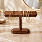Oval Walnut-Tone Watch & Bracelet Display Stand