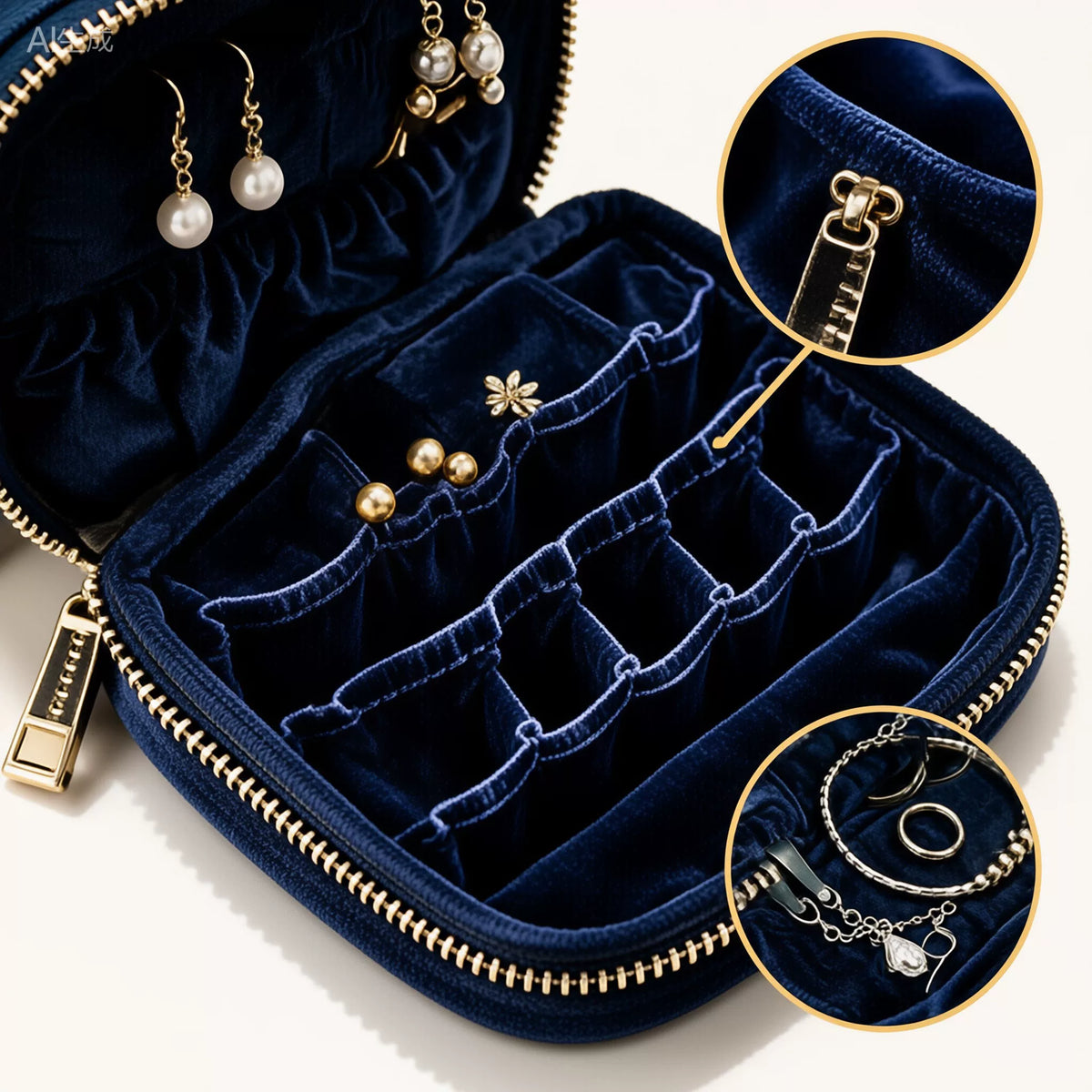 Double-Layer Velvet Jewelry Storage Pouch