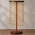 Rotating Walnut-Tone Necklace Display Stand
