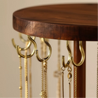 Rotating Walnut-Tone Necklace Display Stand