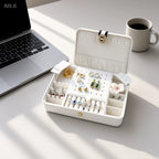 Decorative-Clasp Two-Tier Jewelry Organizer Box