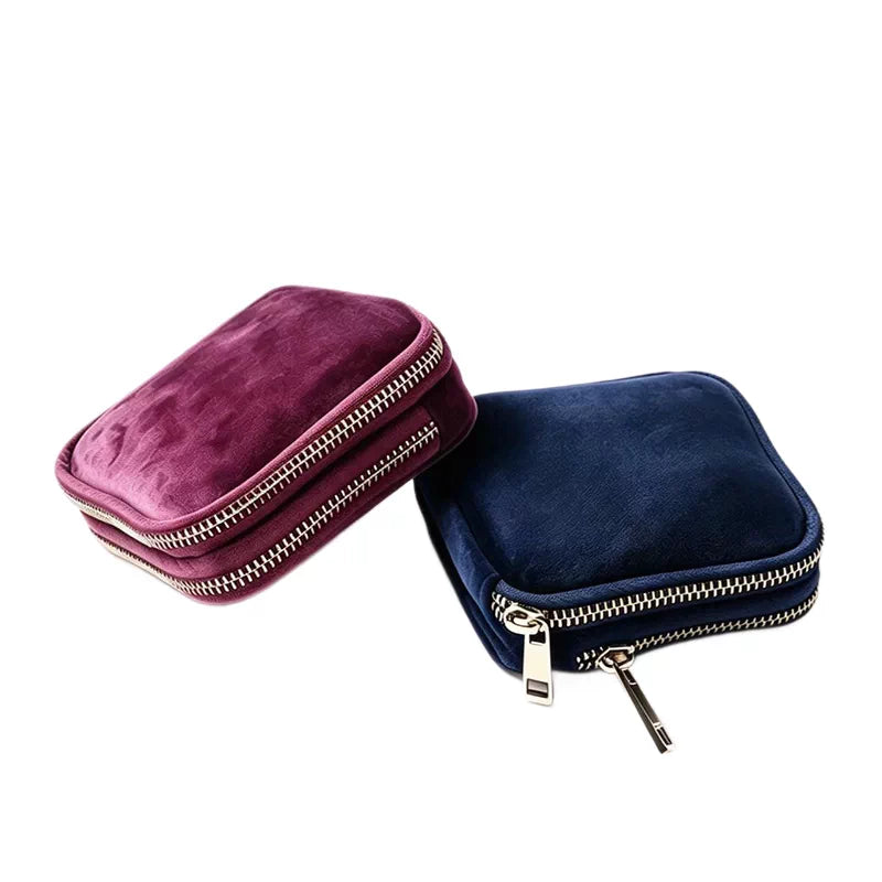 Double-Layer Velvet Jewelry Storage Pouch