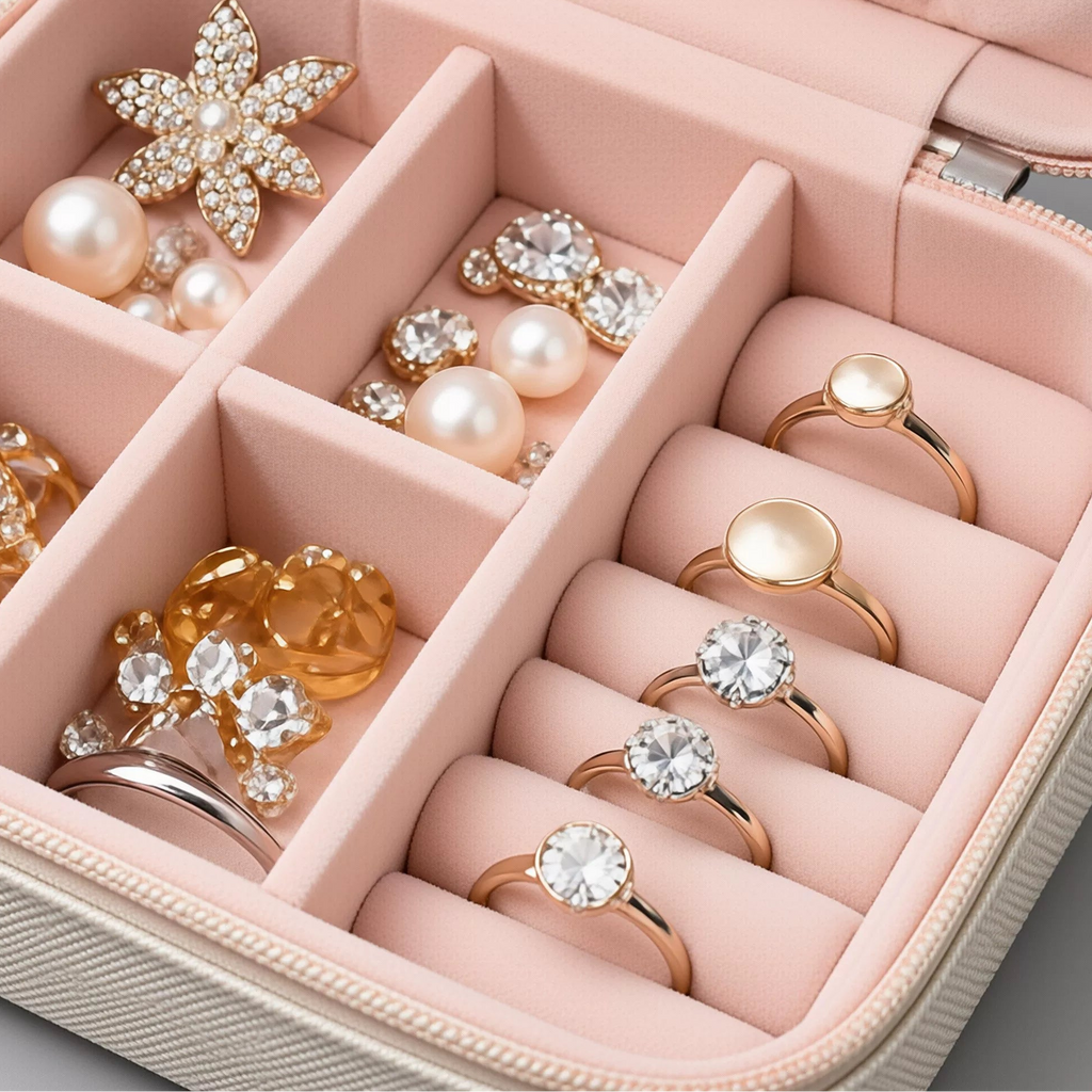 Compact Travel Ring & Earring Jewelry Box