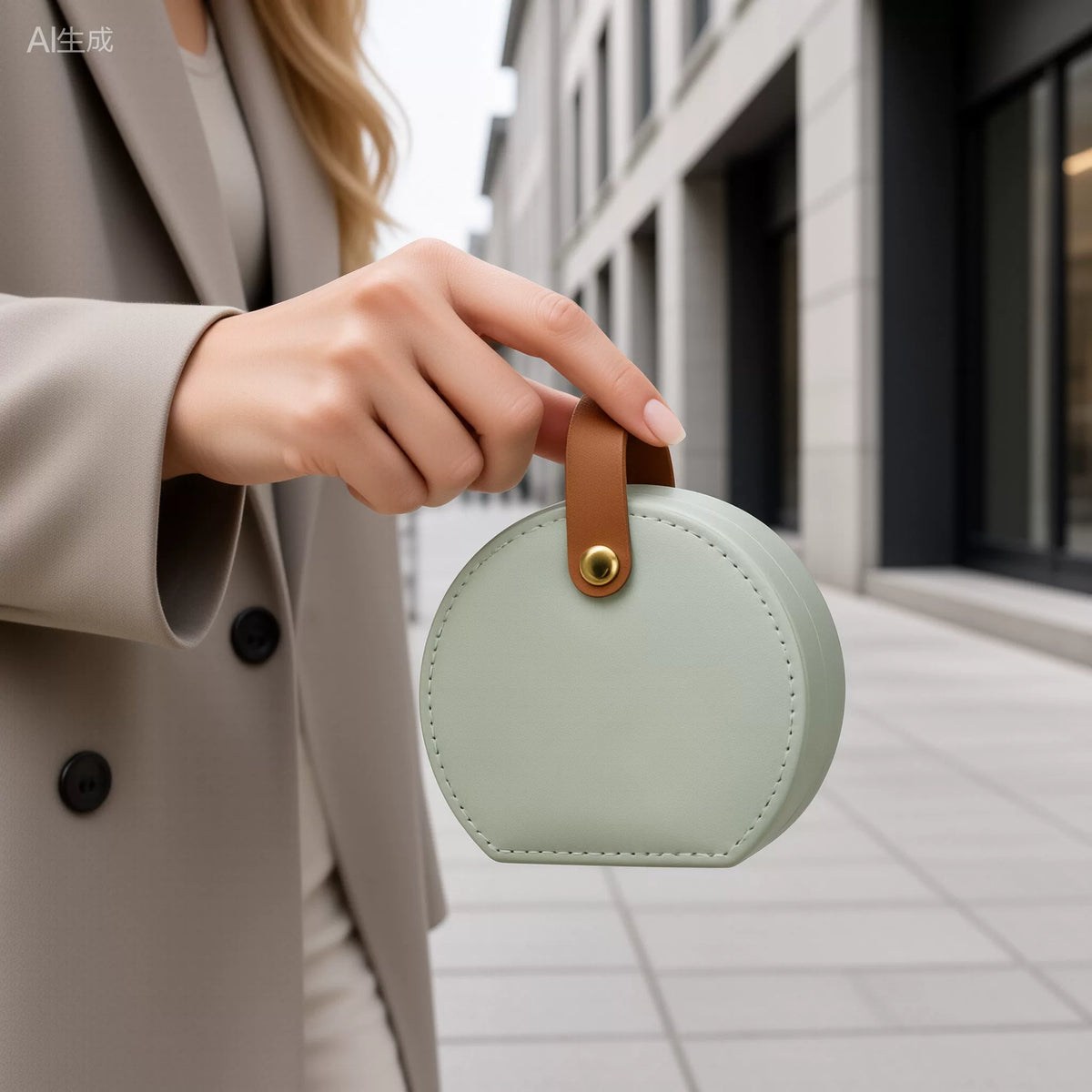 Half-Moon Travel Jewelry Case with Handle