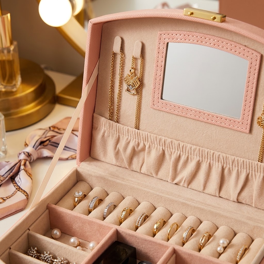 Two-Tier Drawer Jewelry & Hair Accessory Box